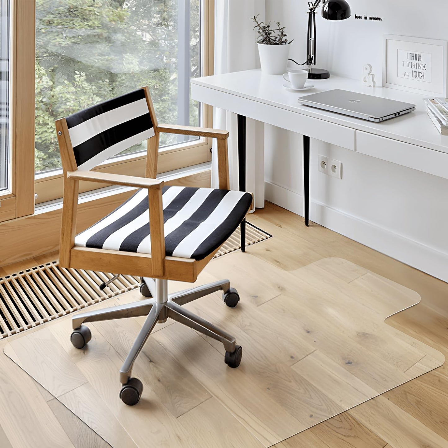 Azadx Clear Office Chair Mat 36'' X 48'', Durable Desk Chair Mat for Hardwood Floor, Heavy Duty Plastic Office Floor Mat Under Rolling Chairs for Easy Glide and Protection (36" X 48" with Lip)