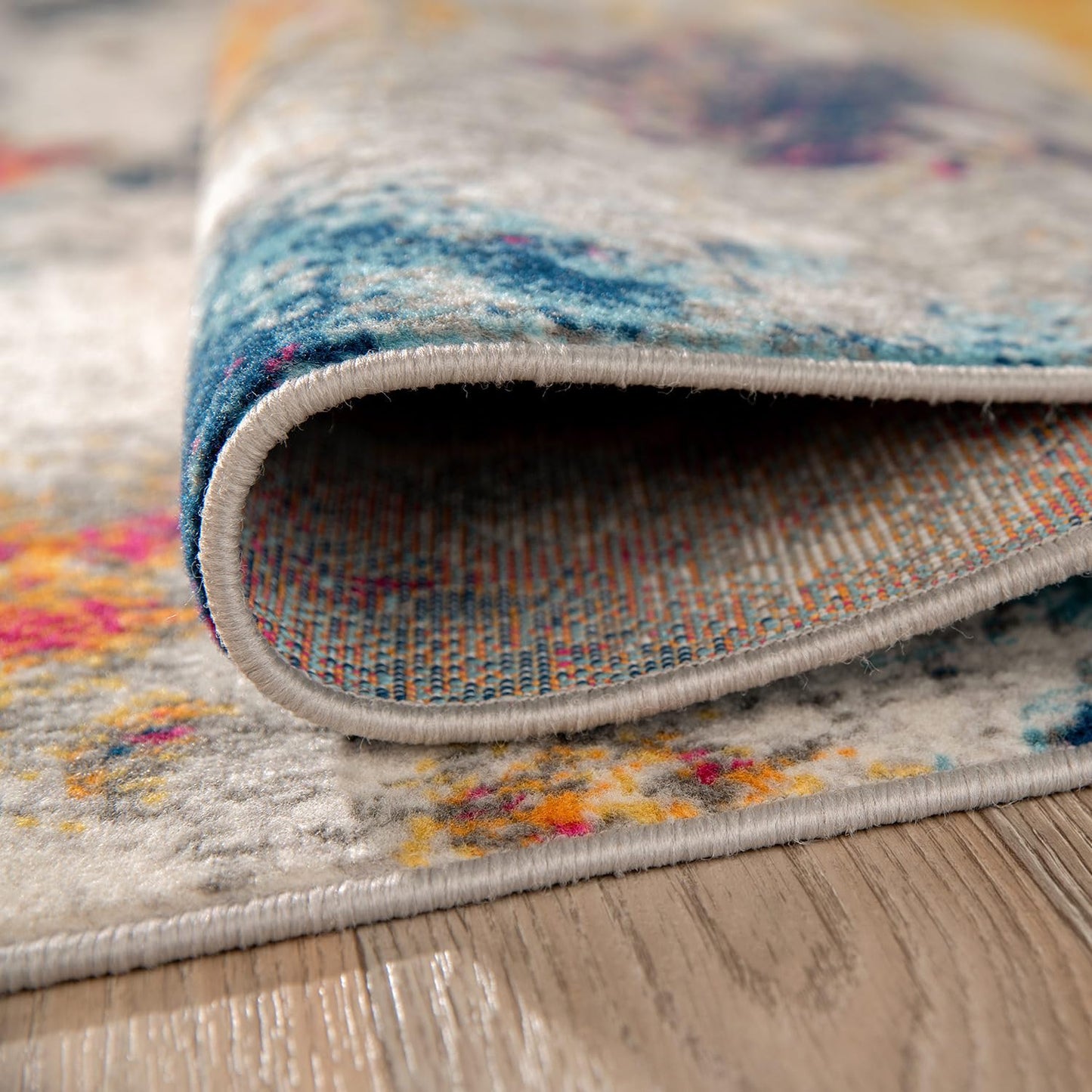 Rugshop Sky Collection Modern Abstract Oval Area Rug 5' x 7' Multi