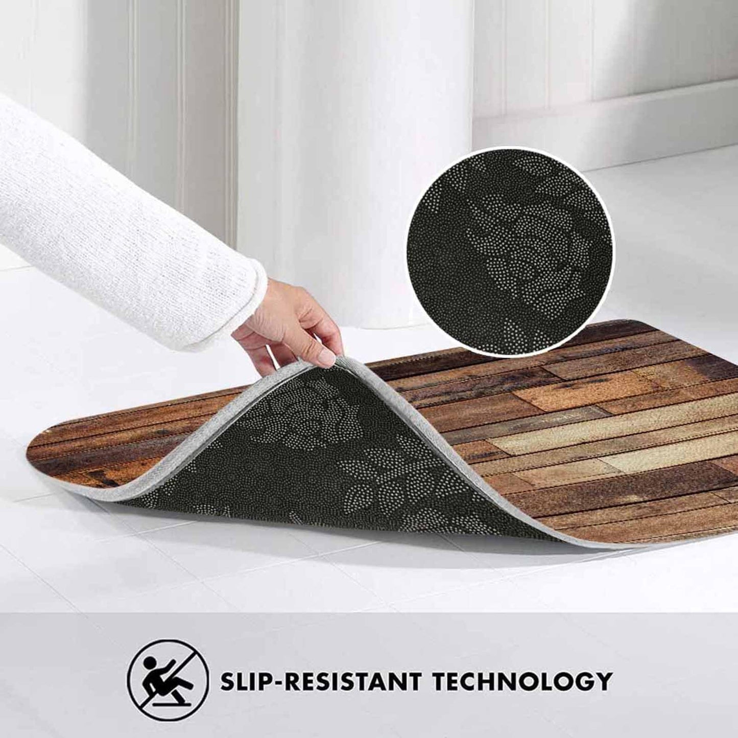 Old Wood Plank Background Bath Rugs Microfiber Bathroom Mat Soft Plush Shaggy Shower Mat for Bathroom Fluffy Comfortable Water Absorbent Carpet Non-Slip Machine Washable 20"X30"