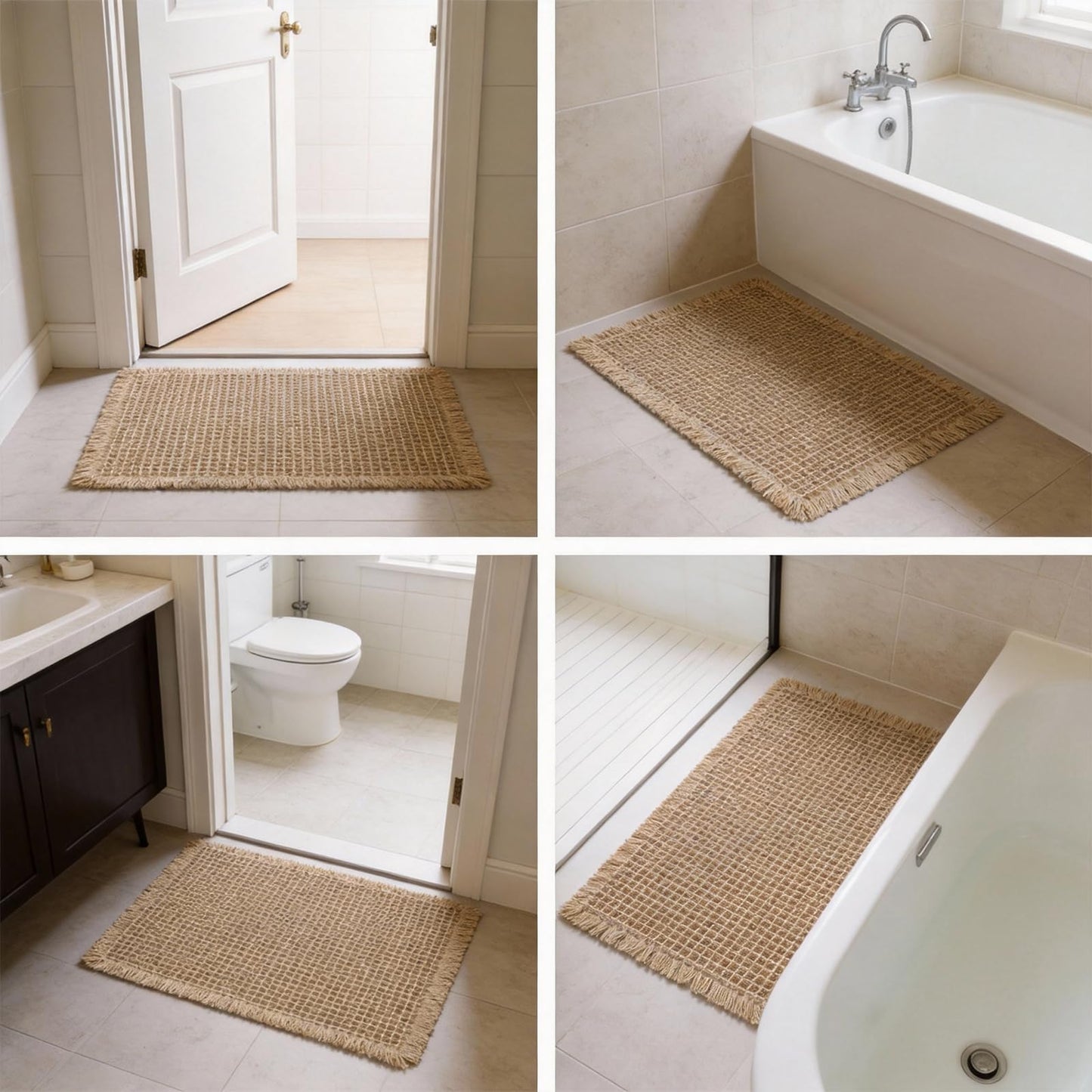 ZVFFDG Waffle Bathroom Rugs, Large Non Slip Absorbent Waffle Knit Bath Mat for Shower Floor, Tub and Bathroom Door, Ultra Soft Quick Dry, Brown, 24"x36"