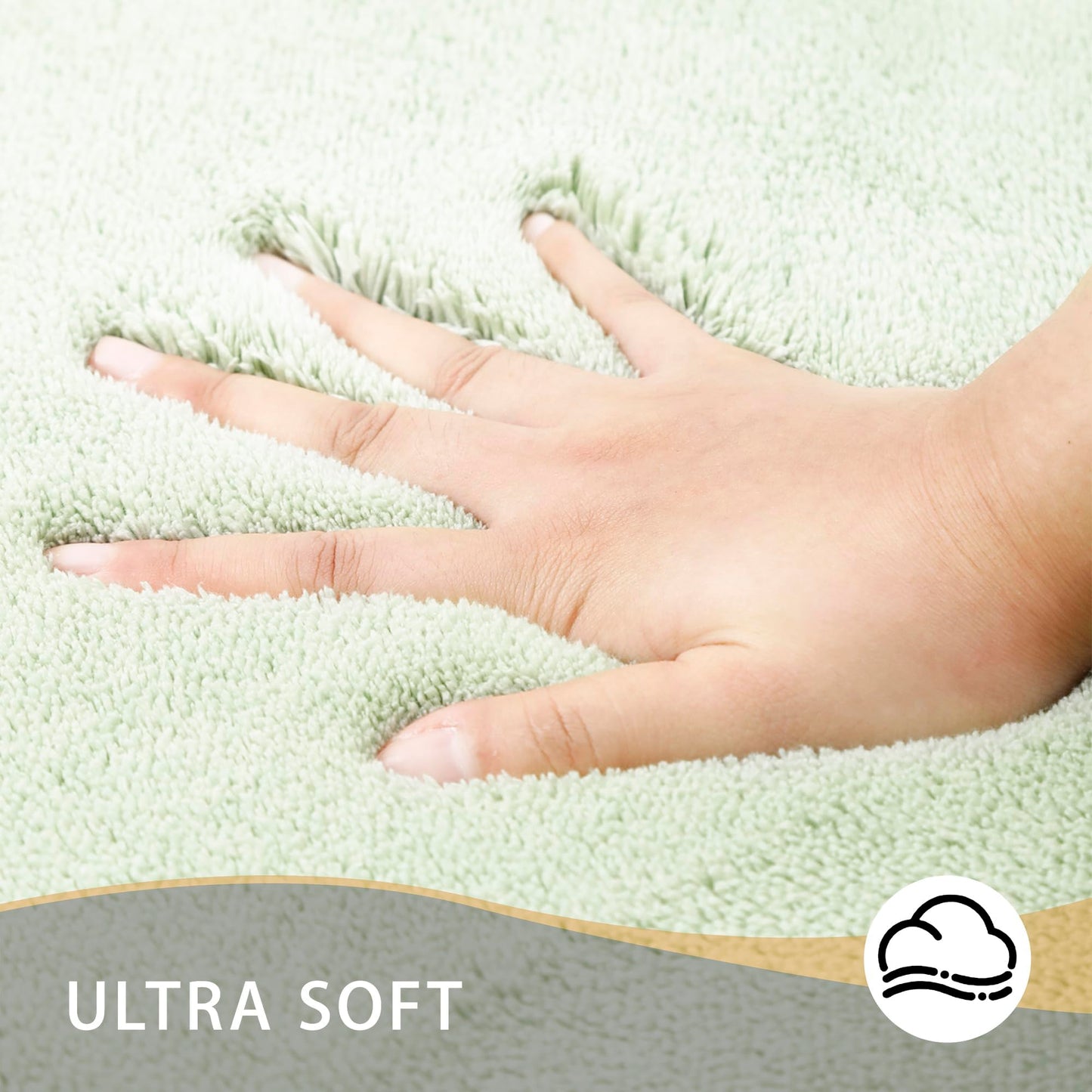 MINIDEAR Bathroom Rugs Sets 2 Piece - Thick Memory Foam Bath Mat, Ultra Soft, Plush Fluffy, Non-Slip, Quick Dry, Absorbent Washable Mat for Tub, Home Decor (32x20 & 36x24 Inch, Sage Green)