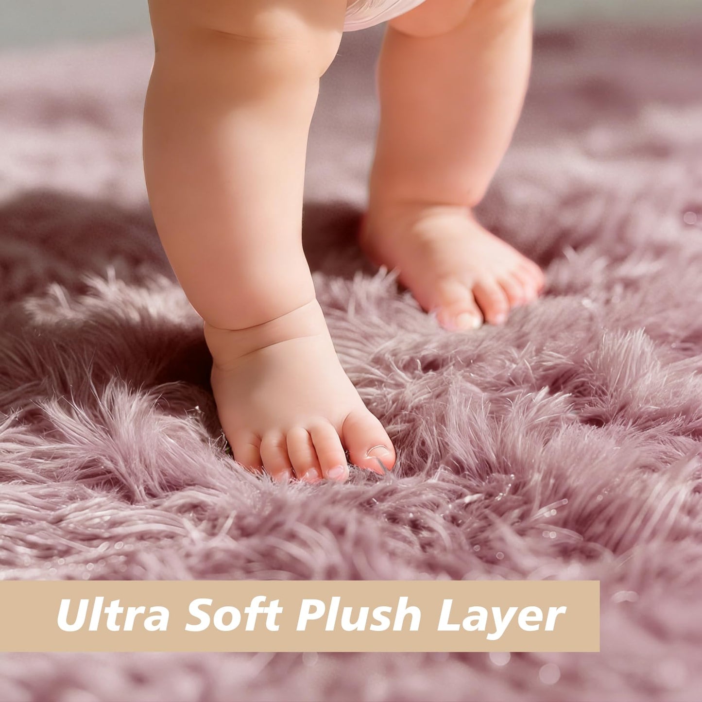 Shag Area Rug for Bedroom 3x5,Blush Fluffy Area Rugs for Living Room,Soft Fuzzy Rug Non-Shedding Indoor Plush Carpet for Kids Bedroom Nursery Dorm Home Decor