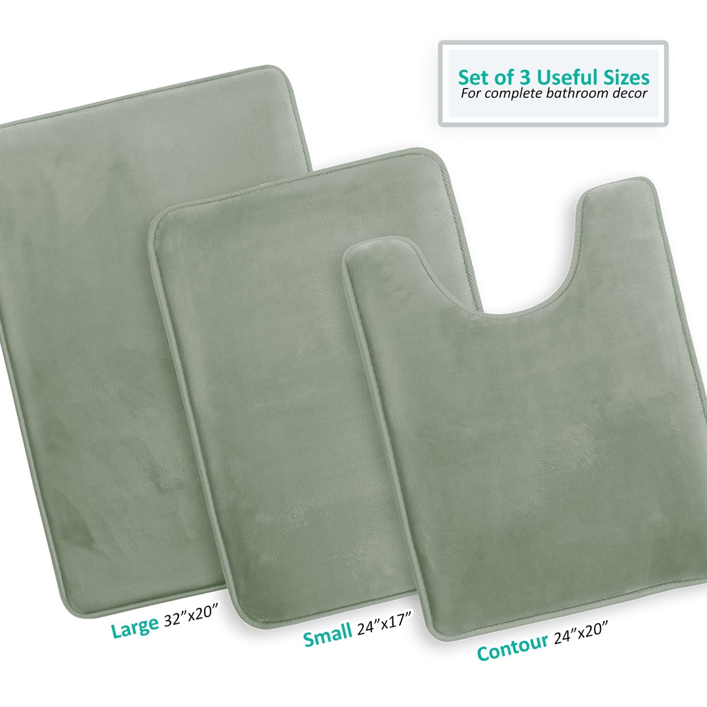 Clara Clark Bathroom Rugs, Velvet Memory Foam Bath Mat, Non-Slip Bath Rugs, Machine Wash, Dries Quickly, Ultra Soft Plush Bath Mats for Bathroom,