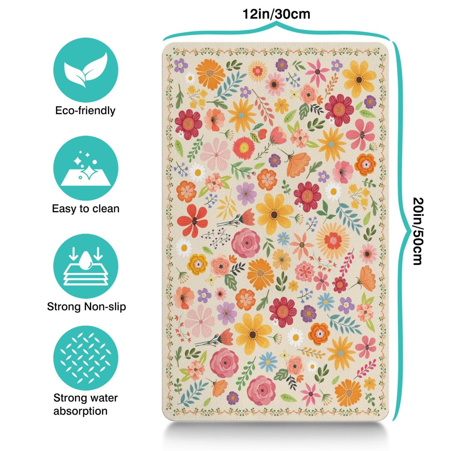 Pet Feeding Mat for Floors Waterproof Dog Mat for Food and Water Absorbent Quick Dry Non Slip mat for Cat Bowls
