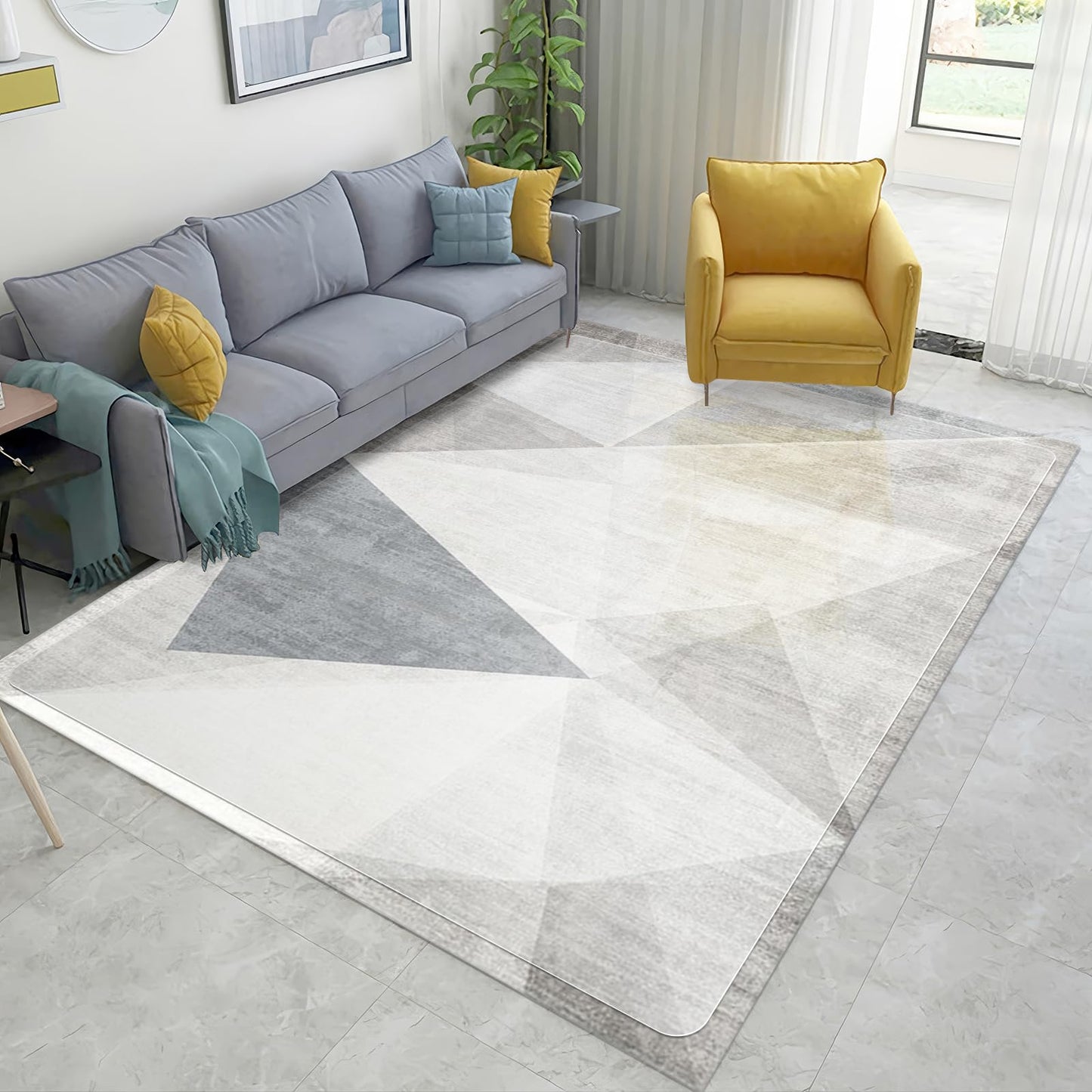Vicwe Area Mat for Hard Floor, 4'×6' Clear Area Rug for Home, PVC Non-Slip Floor Protector for Dining Room, Large Anti-Scratch Floor Mats for Laundry Room, Kitchen, Bedroom