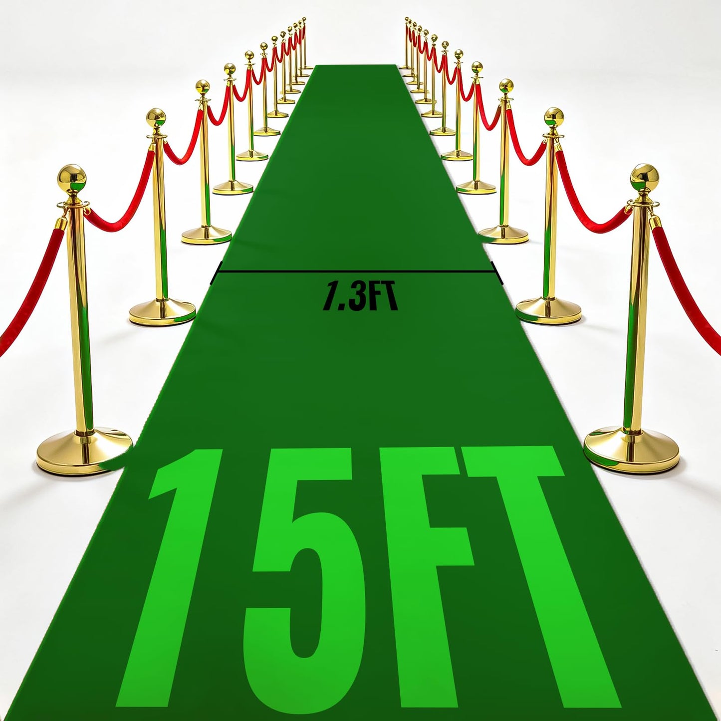 Green Carpet Runner Rug for Party 150gsm 1.3x15FT Thickness Red Rug Runner with 1 Pack Carpet Tape for Wedding Outdoor Accessories, Wedding Party Hallway Rug