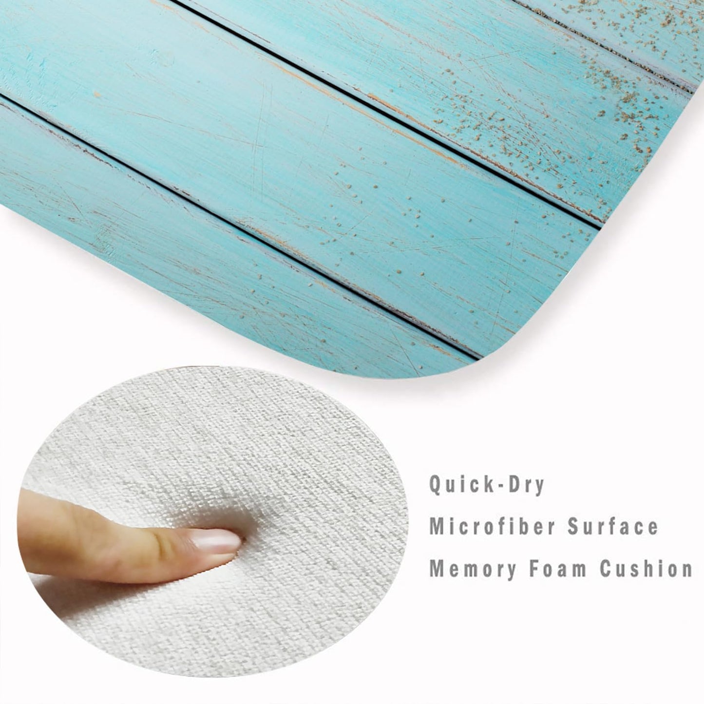 LYFANS Memory Foam Bath Mat, Non Slip Absorbent Flannel Bathroom Rug, 18" x 30", Soft Washable Shower Floor Mat with Coastal Seashell, Decorative Bath Rugs for Bathroom, Kitchen, Entryway, Bedroom