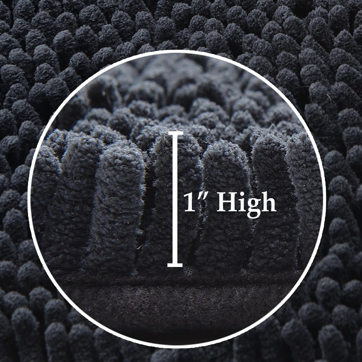 Bathroom Rugs Sets 4 Piece, Extra Soft Absorbent Chenille Bath Rugs, Non Slip Rubber Backing Machine Washable Quick Dry Bath Mats for Bathroom Floor, Tub, Shower, Home Decor Accessories, Black