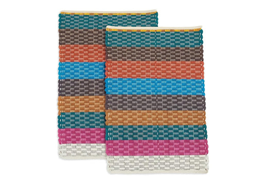 Cotton Chindi Rag Rugs Reversible, Multicolor ASSORTED Throw Rugs – Boho, Farmhouse, Rustic Style – Made from Natural Recycled Yarn – Ideal for Living Room, Study, or Den – Great Home Décor Gift