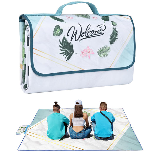 DanCoom Picnic Blanket, Foldable Waterproof Sand Mat, Extra Large Picnic Blanket Outdoor Picnic Mat Beach Blanket for Park Grass Camping Hiking Travel Family Concerts