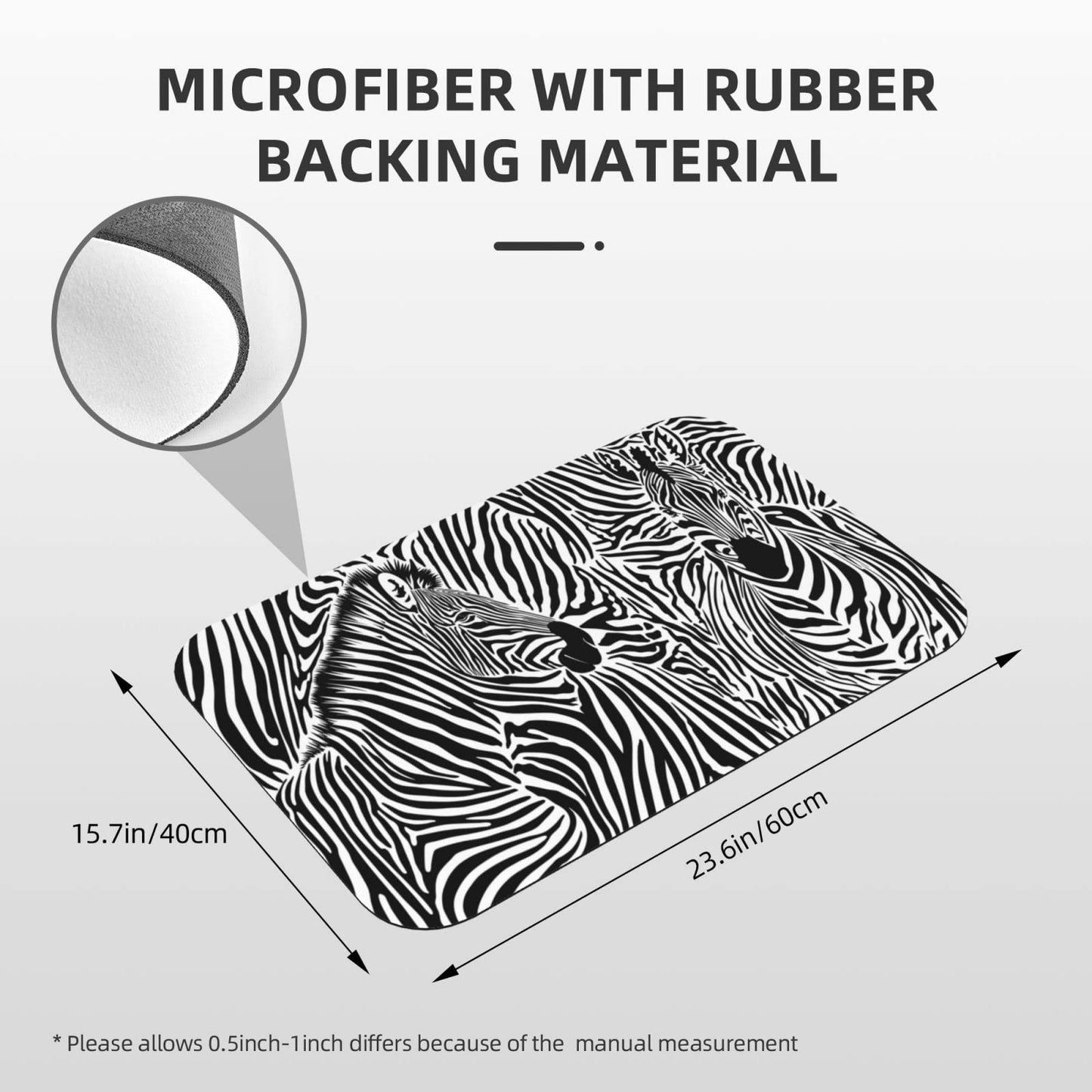 Zebra Bath Mat Diatomaceous Earth Rug Super Absorbent Non Slip Quick Dry Bathroom Kitchen Doormat 16"X24"