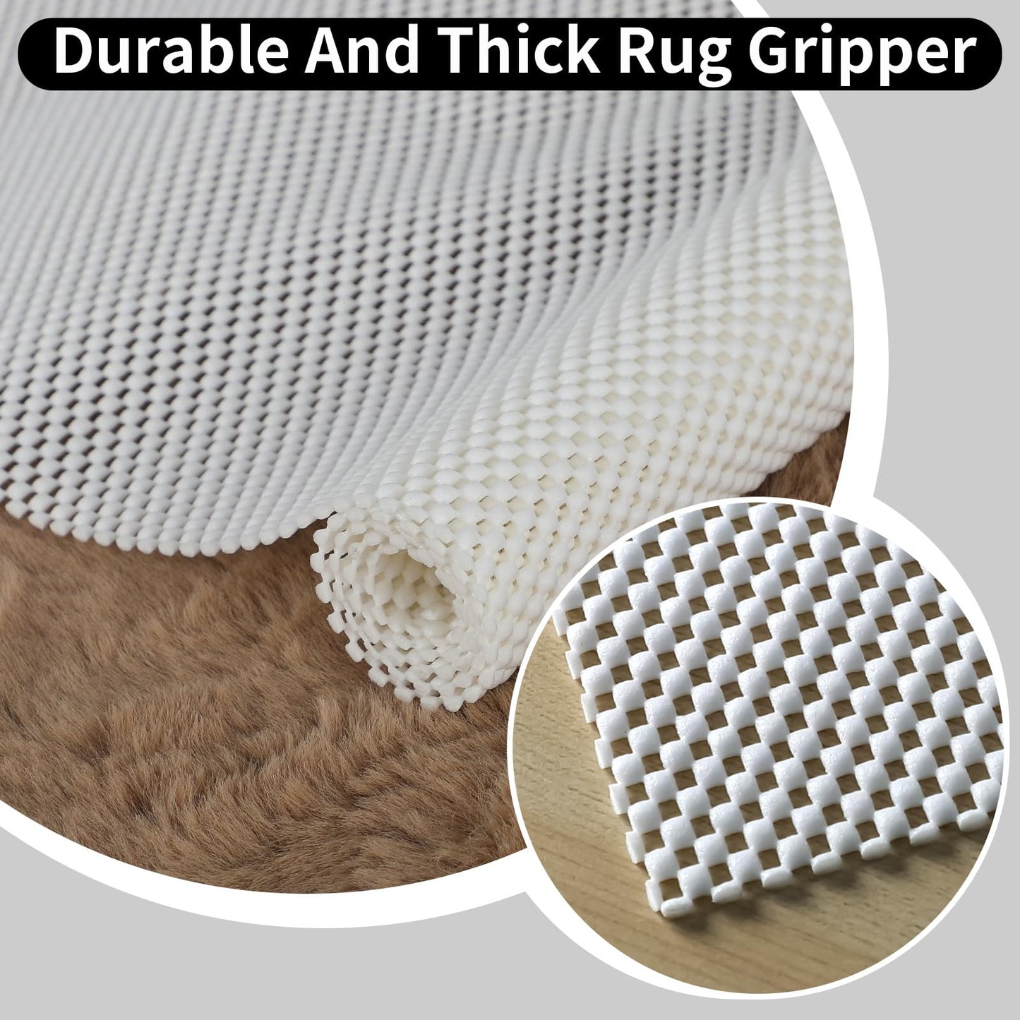 FestiCorp Non Slip Rug Pads 5x7 Ft Non Skid Rug Pad Gripper, Anti-Slip Carpet Rug Mats for Under Rugs and Hard Surface Floors