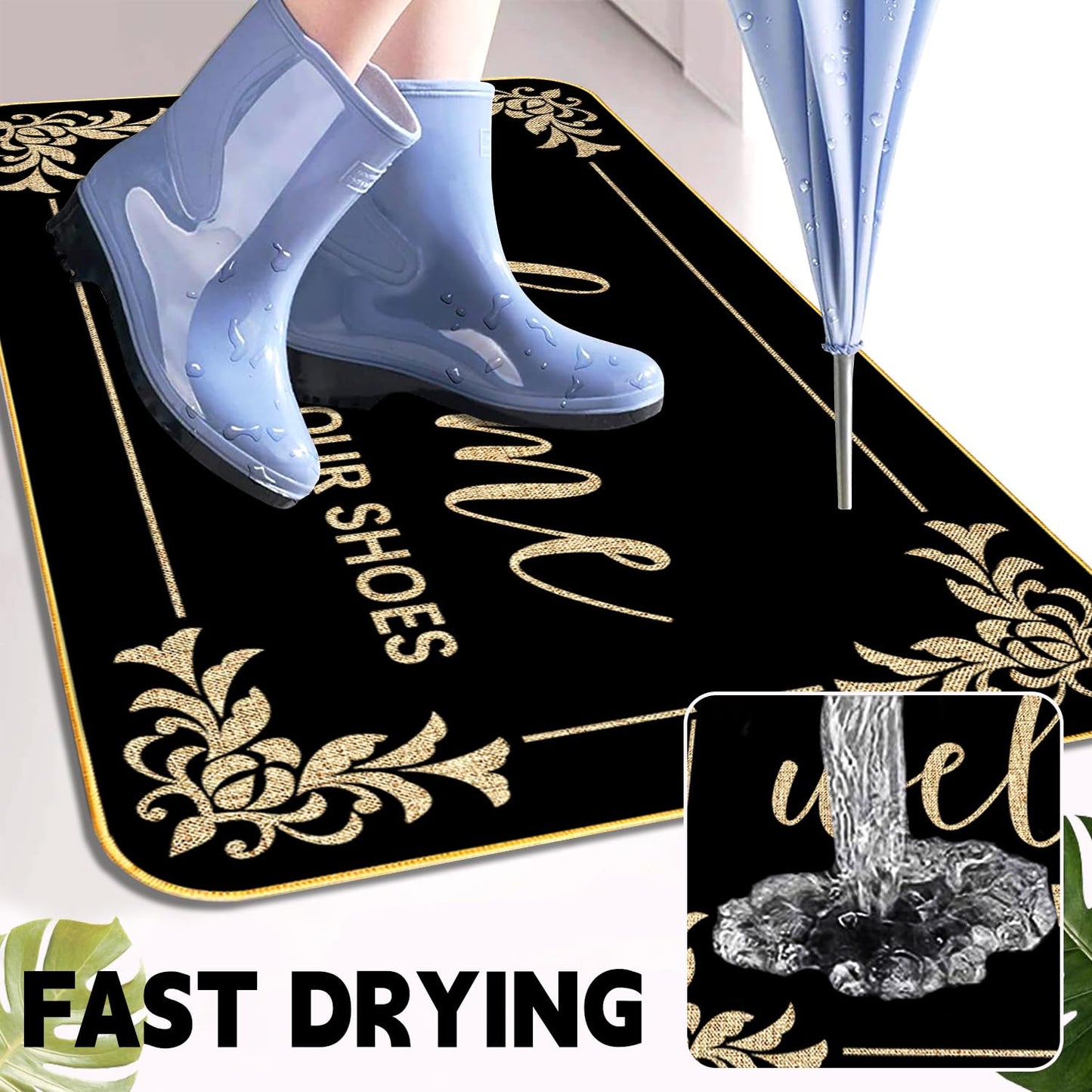SUZEJHE Funny Welcome Mats Please Remove Your Shoes Doormats Rubber Non Slip Backing Cute Door Mat for Outdoor Indoor Uses Home Décor Housewarming Gift 17 x 29 Inch