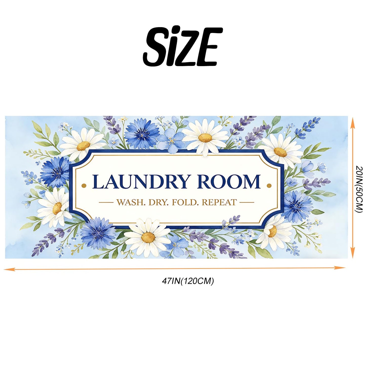 LEIWEIHOPE Daisy Summer Runner Rug 20x47 inch Non-Slip Waterproof Laundry Room Rug Kitchen Runner Bathroom Mat with Festive Designs,Outdoor Indoor Entryway Floor Mat Home Decor