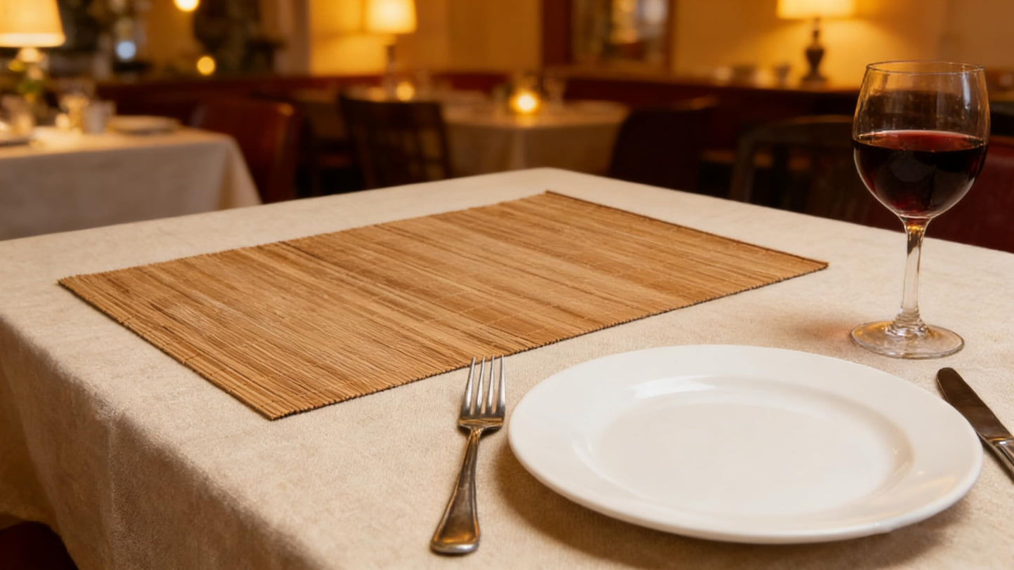 1PCS Dining Table Kitchen Placemat, Heat-Resistant Place Mat Stain Resistant Anti-Skid Washable Bamboo Table Mat Placemat Kitchen Table mat