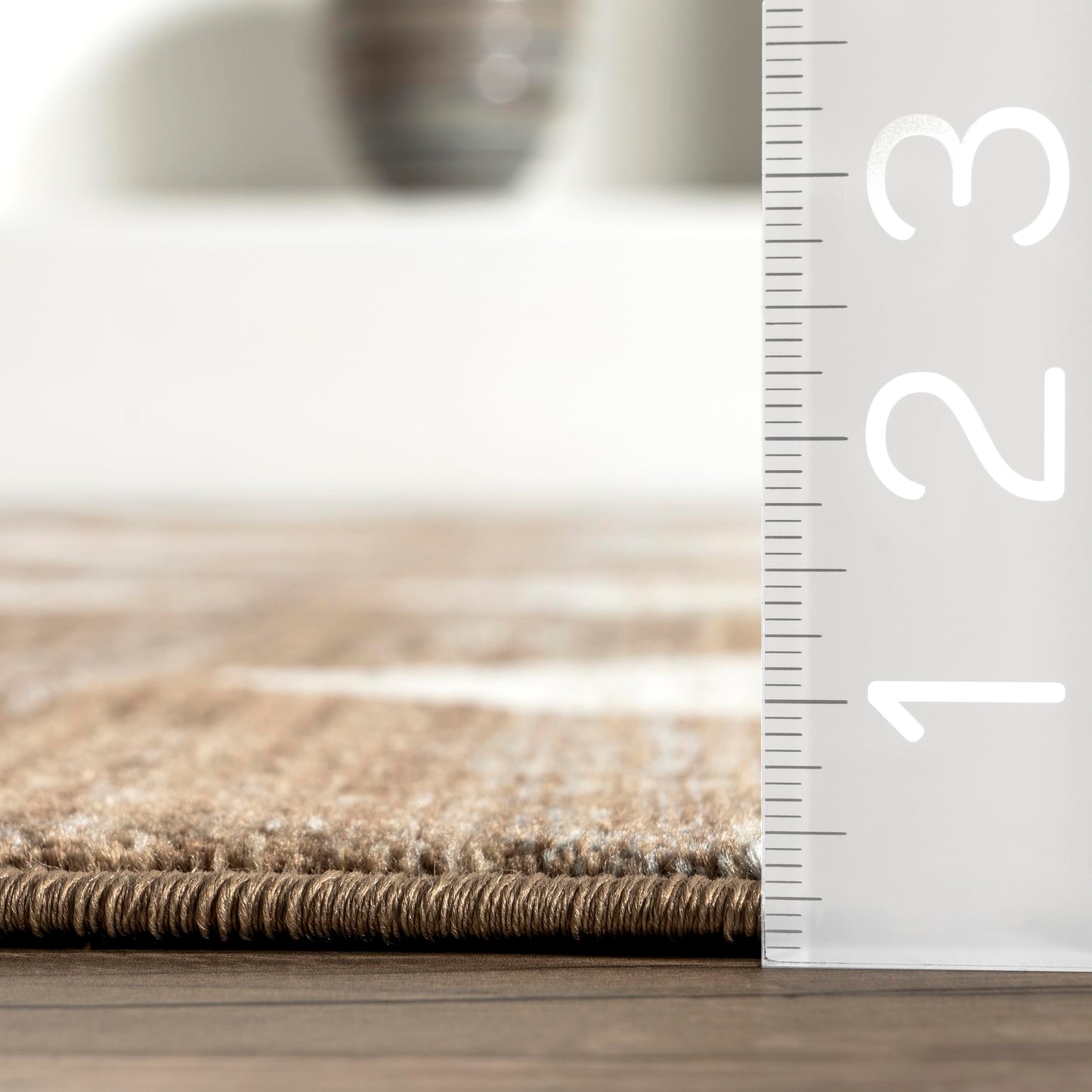 Nuloom Fringed Performance Meline Beige/Blue/Ivory, 5' x 7'10", Checkered, Soft and Cozy, High Traffic, Stain Resistant, Easy Clean, Durable Area Rug for Bedroom, Living Room, Dining, Den, Foyer