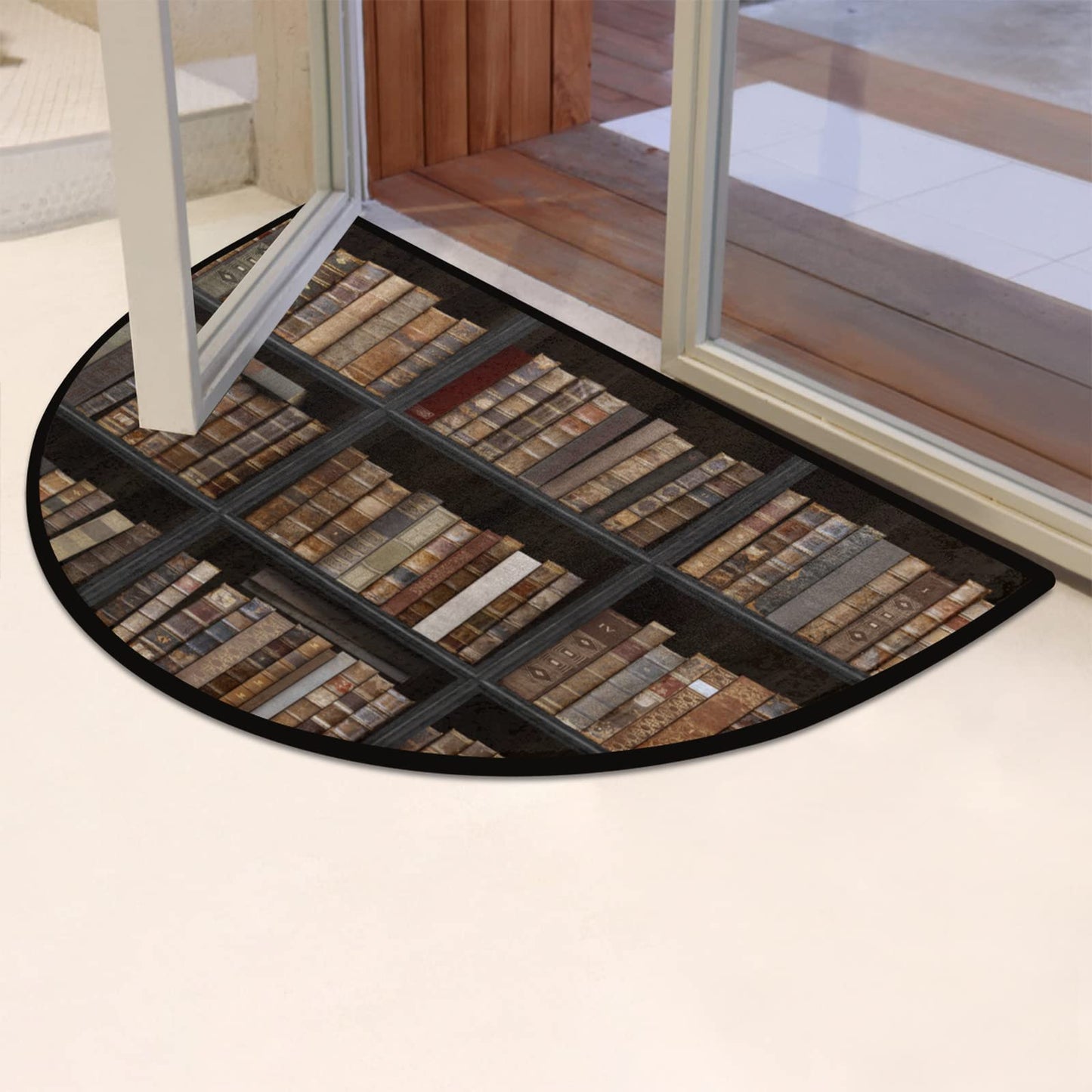 Book Shelf Half Round Doormat Semi Circle Rug Half Moon Rug Entryway Mat