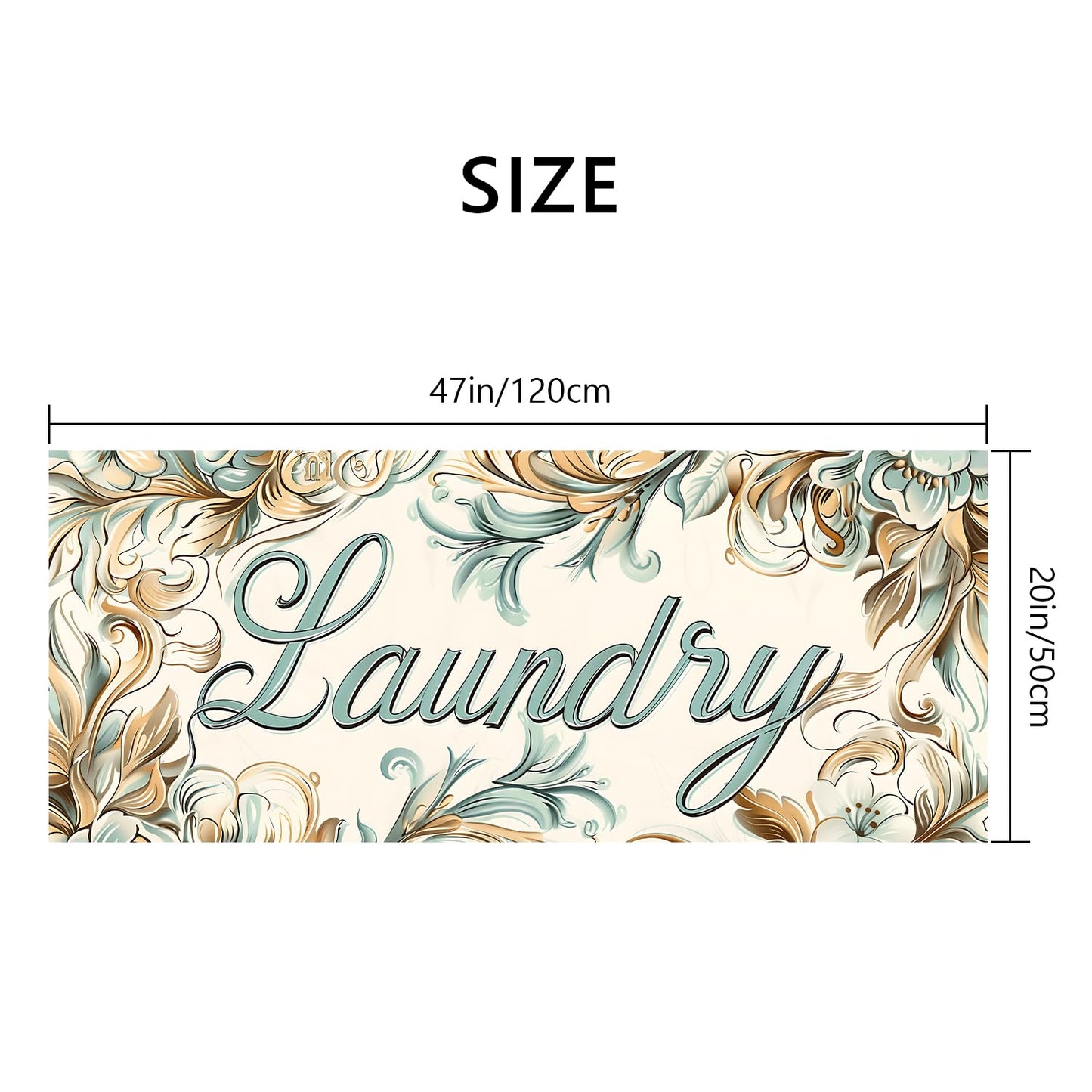 LEIWEIHOPE Runner Rug 20x47 inch, Non-Slip Waterproof Laundry Room Rug,Spring Summer Holiday Kitchen Runner with Festive Designs,Indoor Decorative Mat for Home (Letter, 20x47 inch)