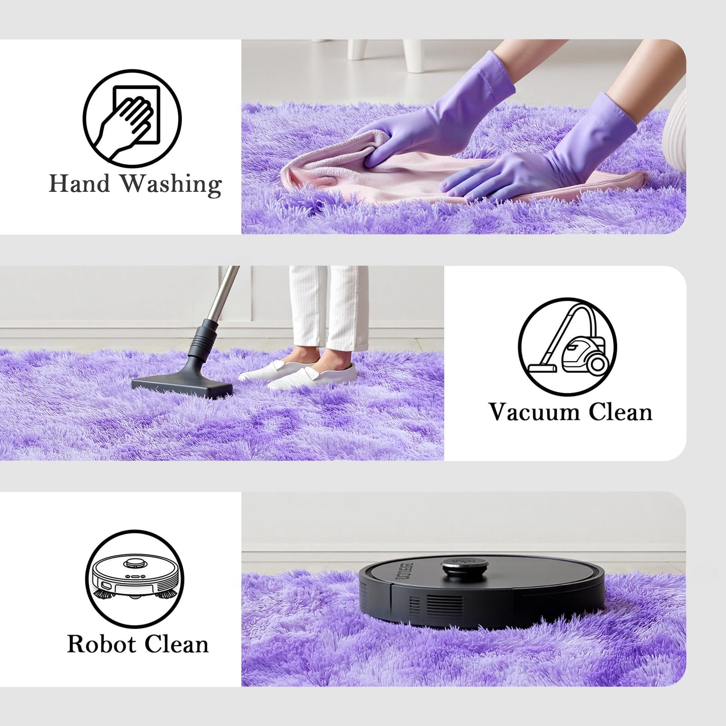 Rugs for Living Room 5x8, Alfombras para Salas Shag Large Plush Soft Area Rug, Shaggy Carpets for Bedroom, Kids Boys Girls Home Decor Aesthetic (Purple Starry, 5x8 Feet)