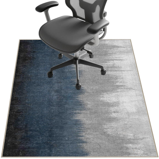 Chair Mat for Hardwood Floor,48"*36" Rolling Computer Chair Mat for Hard Wood and Tile Floor,Anti-Slip Floor Protector for Home Office Abstract Blue Grey