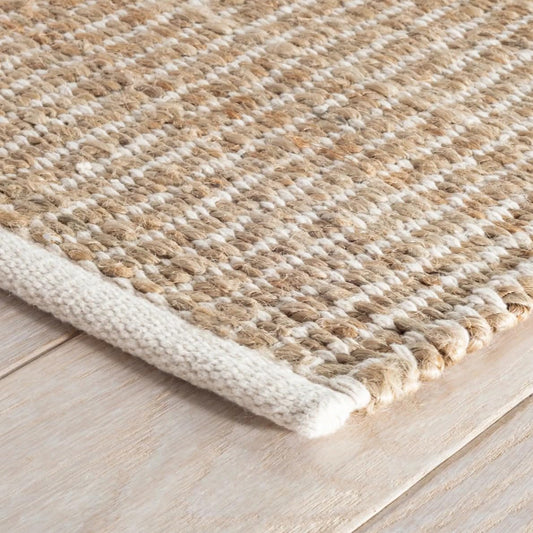 S & L Homes Jute Pulse Handwoven Natural Area Rug for Living Room Bedroom Kitchen Hallway Entryway- Rustic Vintage Farmhouse Decor - (5' x 8' Natural Ivory)