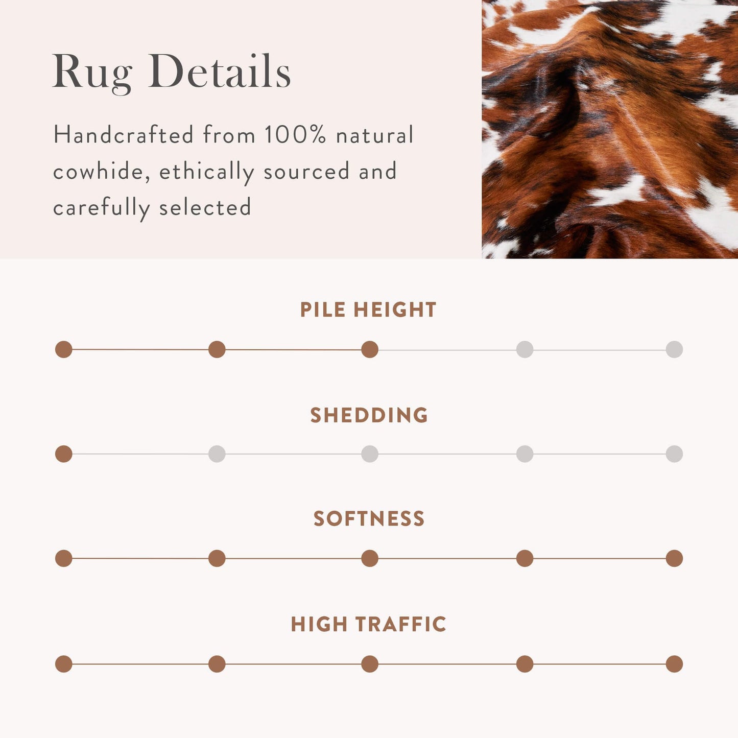 ecowhides 100% Genuine Brazilian Cowhide Rug - Tricolor - Luxury Cowskin Leather Area Rug Décor 7 x 6 feet