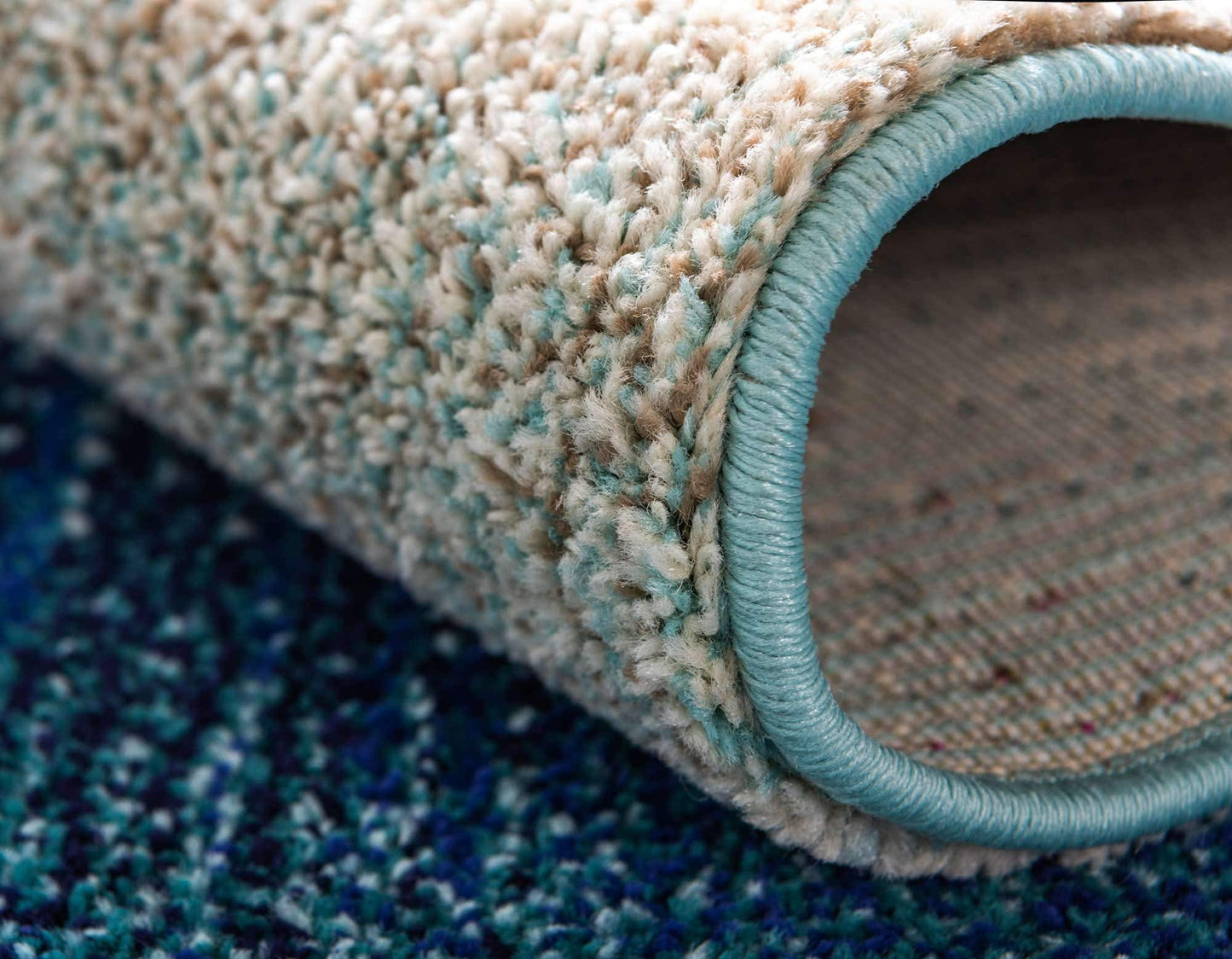 Unique Loom Estrella Collection Distressed, Gradient, Dark Colors, Abstract, Modern Area Rug (5' 0 x 8' 0 Rectangular, Blue/Beige)