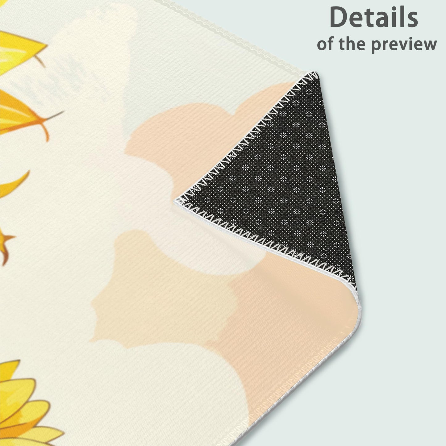 Welcome Mats Blooming Sunshine Indoor Front Door Mats for Home Entrance, Super Non-Slip Floor Mats for Home Entryway, Outdoor Welcome Mat, Easy Clean, 17x 30 inch