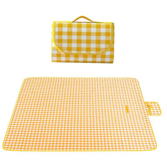 EIYNIY Large Picnic Blanket Waterproof and Sand Proof -59x39 inch Large Outdoor Beach Mat, Portable Foldable Blanket, Suitable for Camping, Parks, Families, Adults, Children, and Pets (Yellow-M)