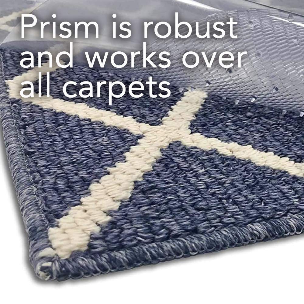 RESILIA Premium Heavy Duty Floor Runner/Protector for Carpeted Floors – Skid-Resistant Plastic Vinyl Carpet Protection, Clear, Prism, 27 Inches x 25 Feet, Made in The USA