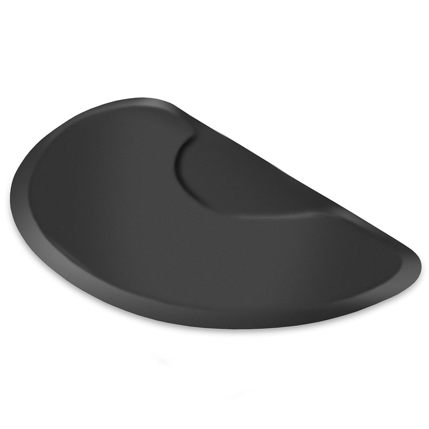 Saloniture 3 ft. x 5 ft. Salon & Barber Shop Chair Anti-Fatigue Floor Mat - Black Semi Circle - 1/2 in. Thick
