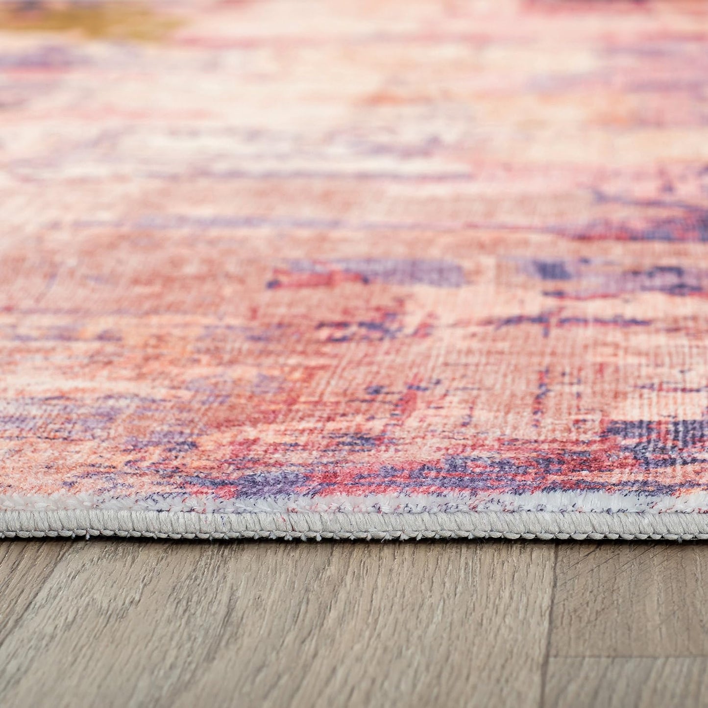 Rugshop Multi Abstract Distressed Area Rug, Machine Washable Non-Slip Modern Artistic Carpet for Living Room, Bedroom and Home Office, 5' x 7'