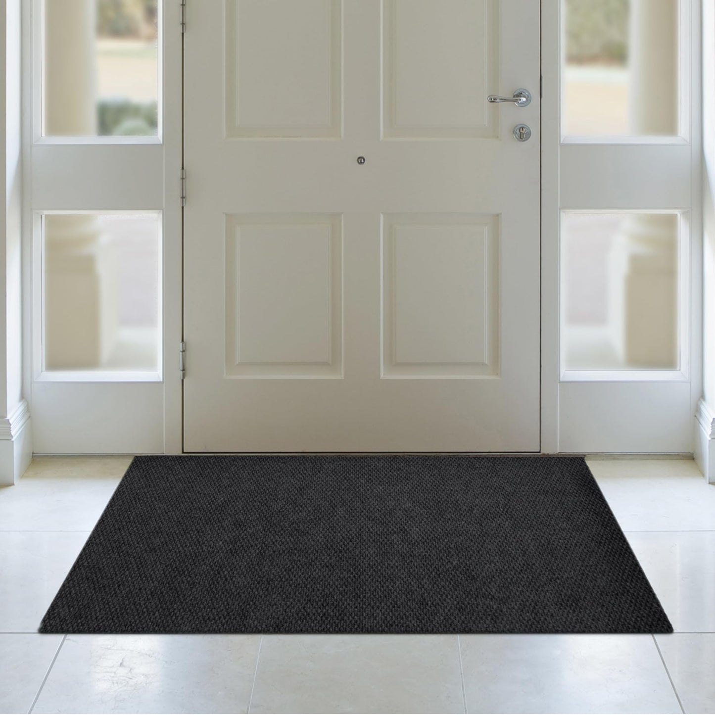 iCustomRug Entryway Mat, 3 x 14ft, Black, Indoor/Outdoor, Waterproof TPR Backing, Low-Profile All-Weather Utility Carpet