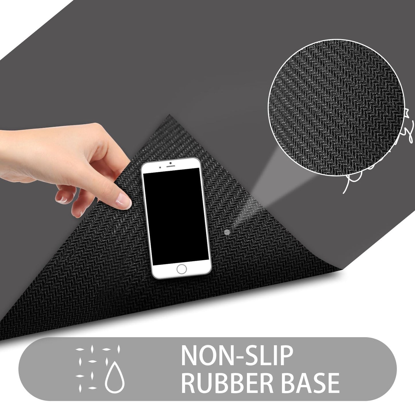 LYGLIGH Ultra Thin Door Mat Indoor Entrance, 1/10 in Thin Door Mats for Inside Entry, Non-Slip Rubber Backing Washable Doormat, Fade Resistant, Absorbent Dirt Trapper, 24"X16", Dark Grey
