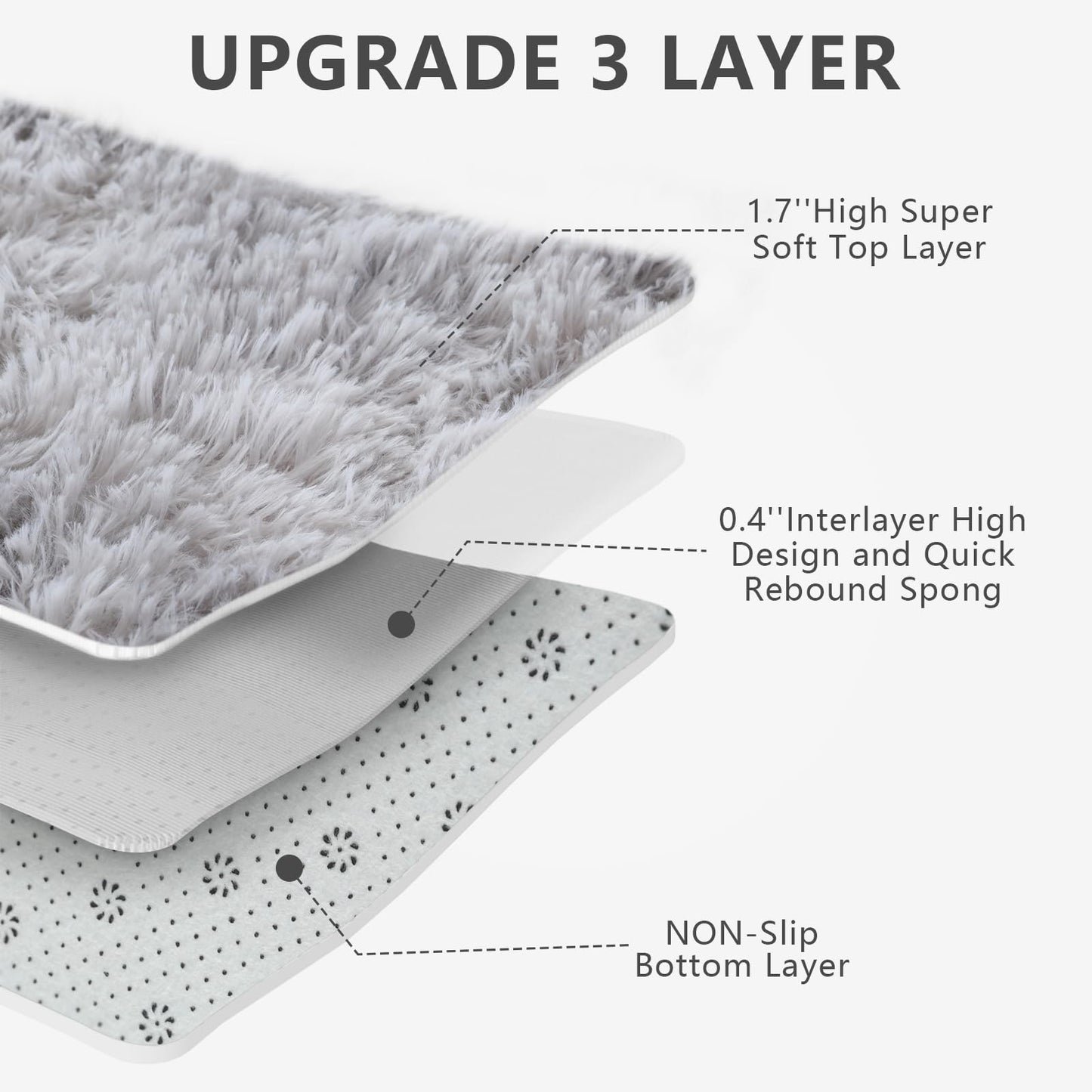 Shag Area Rugs for Bedroom Living Room,8X10 Ultra Soft Fluffy Area Rugs for Dorm, Indoor Carpet Nursery Rugs for Kids Girls Room Home Decor,Tie-Dye Grey