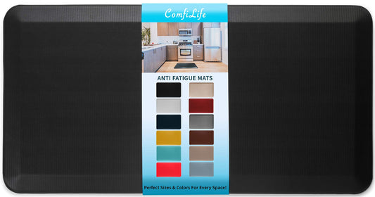ComfiLife Anti Fatigue Floor Mat – 3/4 Inch Thick Kitchen Mats for Floor, Standing Desk Mat, Kitchen Rug – Comfort at Home, Office – Durable – Stain Resistant – Non-Slip Bottom (20" x 39", Black)