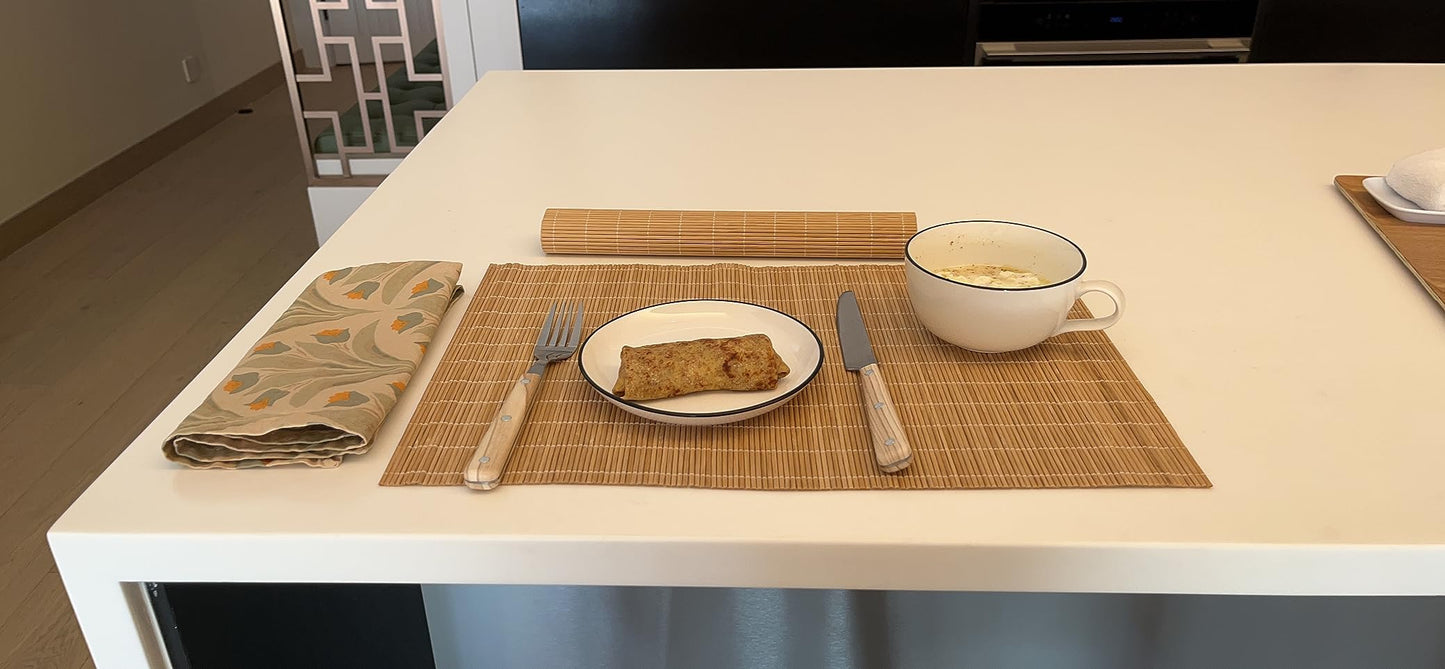 Metany Dining Table Placemat, Heat-Resistant Place Mat Stain Resistant Anti-Skid Washable Bamboo Table Mat Placemat Kitchen Table mat