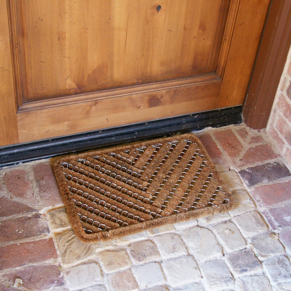 Rubber-Cal Herringbone Outdoor Scraper Door Mat, 18 by 30-Inch