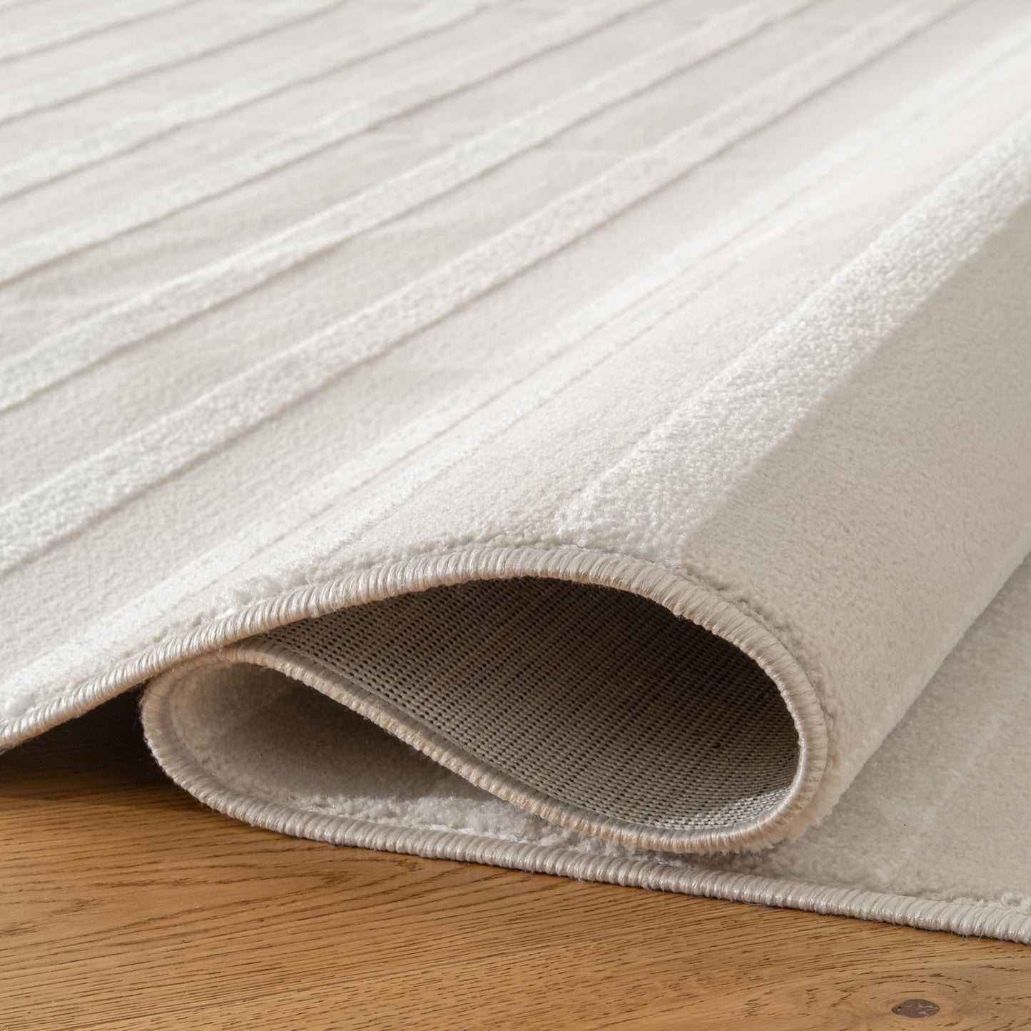 Revival Rugs Staves 7'x9' Area Rugs for Living Room Bedroom Dining Room - Washable, Oeko-TEX Certified, Cream