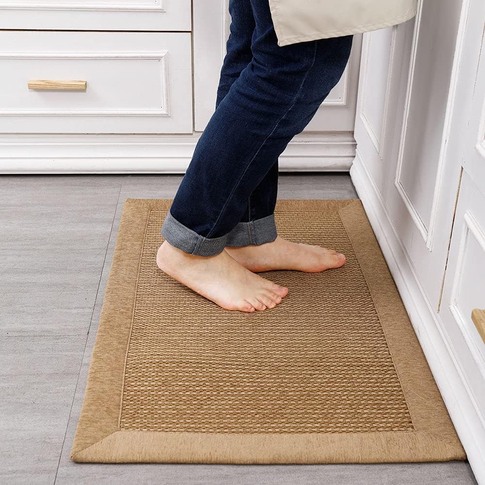 LUFEIJIASHI Small Kitchen Rugs and mats Non Skid Washable Kitchen Runner Rug Absorbent Farmhouse Style Kitchen Floor mats for in Front of Sink 20"X32"