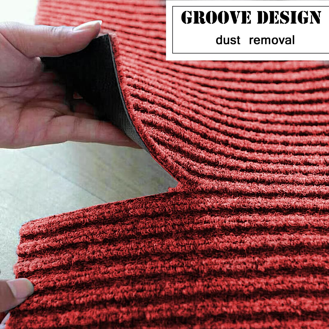 Nisorpa Indoor Outdoor Hallway Runner Rug 3'x10', Non Slip Rubber Backed Entryway Runner Mat, Heavy Duty Commercial Floor Runners for Home Office Hotel Business, Dark Red