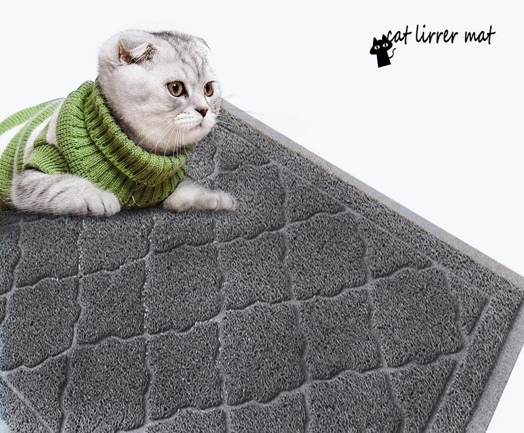 PETUPPY Cat Litter Mat Traps Litter from Litter Box XL Size 47"X36" Durable Trapping Rug, Non-Slip and Waterproof, Easy to Clean