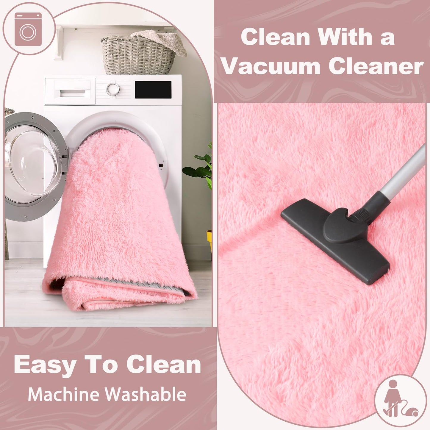 EVOIONOS Pink Hexagon Rug for Princess Tent, Fluffy Area Rug for Kids Room, 4x4.6 Feet for Girls Tent, Furry Soft Nursery Rug, Fuzzy Plush Carpet for Teen Girls Bedroom