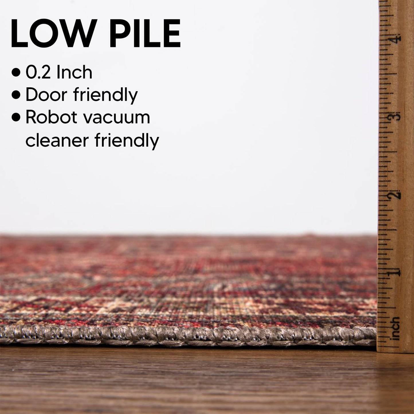 Keen Home Design 48"x72" Rug - Machine Washable Area Rug with Non-Slip Backing, Ideal for Living Room, Dining Room, Bedroom - Vintage, Easy Clean, Durable, Low Pile Rug - (4' x 6')