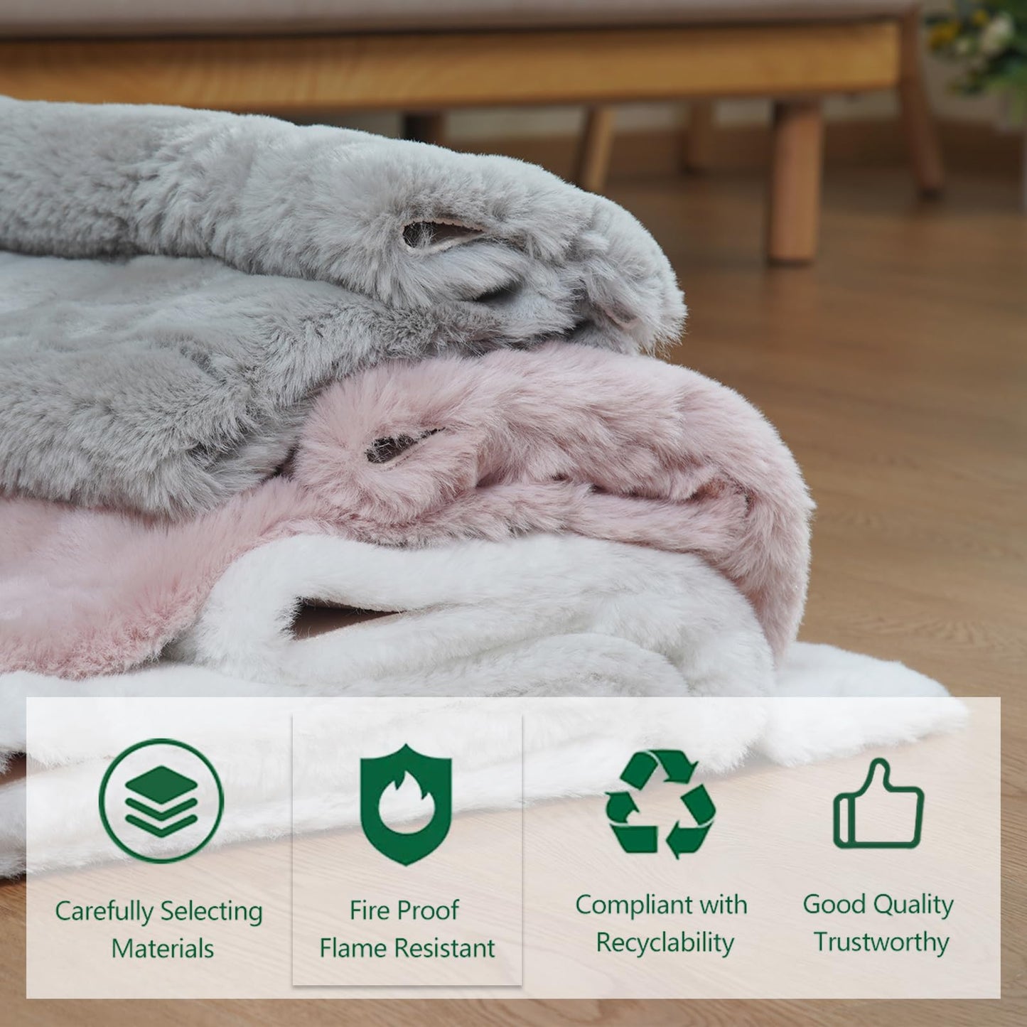Latepis Area 4x6 Rug Fluffy White Washable Faux Rabbit Fur Rug Fuzzy Shag Rugs for Living Room Shaggy Throw Nursery Rugs Carpets for Bedroom