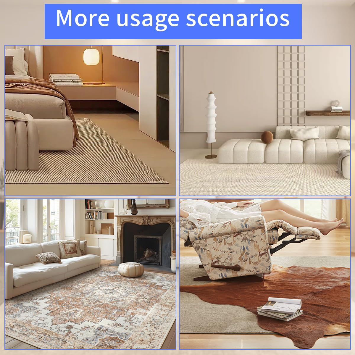 Extra Large Area Rug Cushioned Pad,5x8 Ft 1/2”Thick Felt Pad for Hardwood Floors, Keeps Rug in Place Soft