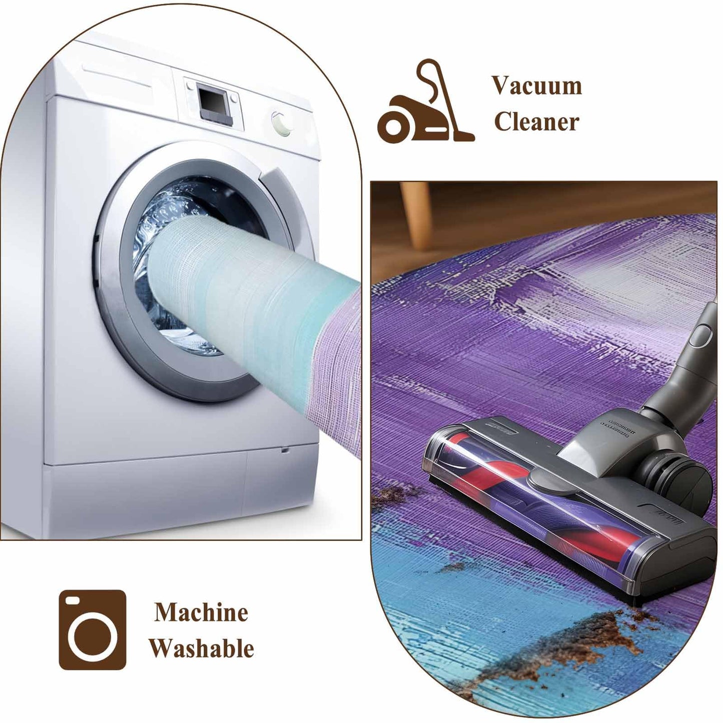 Purple Teal Ombre 2x3 Area Rugs for Living Room, Abstract Modern Oil Painting Gradient Non Slip Runner Rug Washable Rug, Low Pile Indoor Floor Carpet Mat Bathroom Rugs for Bedroom, Kids Room