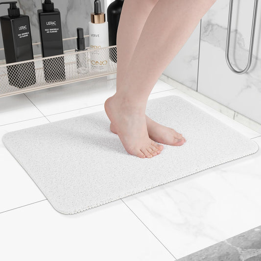 Hargiis Non-Slip Bathtub Mat, Anti Slip Shower Mat, Fast Drying Bathtub Mats, Foot Scrubber Mat, Anti Slip Mat for Tub, Floor, Bathroom, Kitchen, Home, Hotel (White 24"×16")