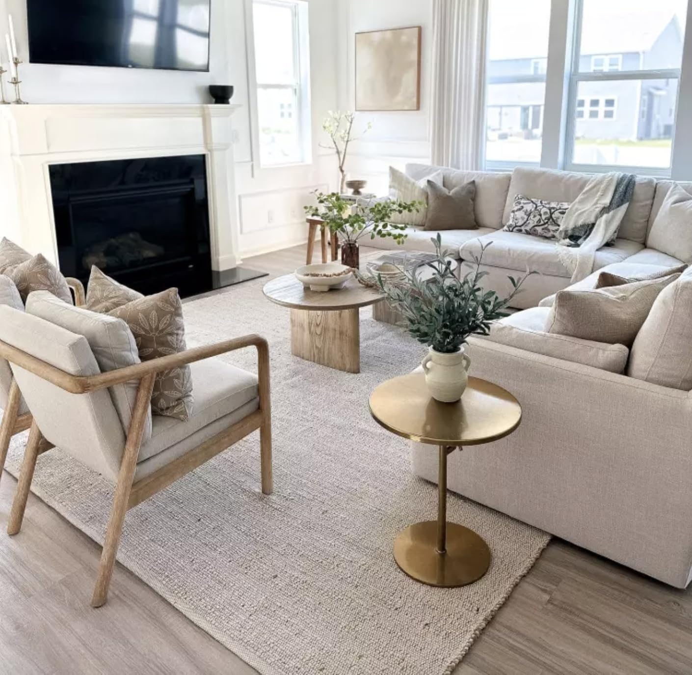 SISOSU Jute Cotton Area Rug, Hand Woven Traditional Farmhouse Rug for Living Room, Bedroom, Dining Room & Entryway, Natural Beige Home Décor Carpet, Eco-Friendly, 10 x 13 Feet