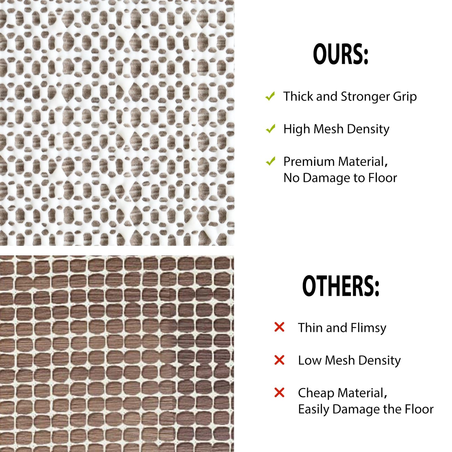Non Slip Rug Pad Gripper for Hardwood Floors, 8x10 Extra Thick Carpet Pads for Area Rugs, Under Carpet Anti Slip Mat, Keep Your Rugs Safe and in Place